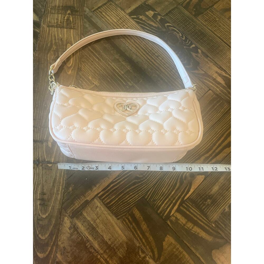 Juicy Couture Pink Quilted Shoulder Bag Logo Chain Gold Hardware Preppy Clueless - Picture 4 of 10